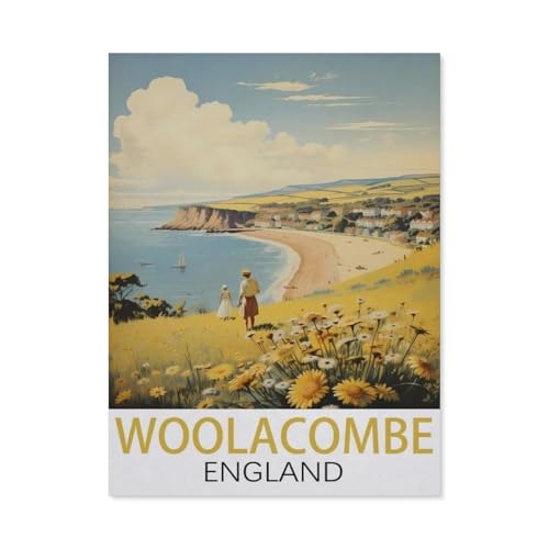 1000 Teile Puzzle Für Erwachsene Und Kinder，Woolacombe, England，Stressabbau Herausforderung Bodenpuzzle DIY Home Wanddekoration（75x50cm）-T44 von GSBRSNTS