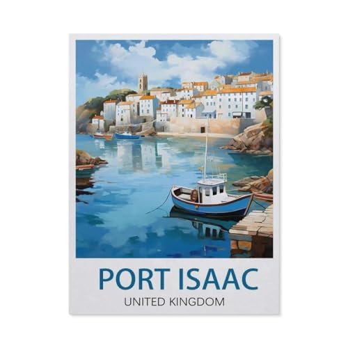 1000 Teile Puzzle Holz，Port Isaac, Vereinigtes Königreich，Kreative Schwierige Puzzles Pädagogisches Stressfreisetzung Spielzeug Für Erwachsene Kinder，Haus Dekoration Geschenk（75x50cm）-U87 von GSBRSNTS