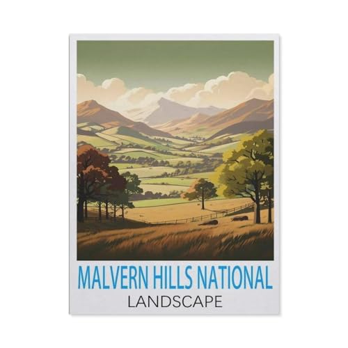 1000 Teile Puzzle Papier，Malvern Hills National Landscape,Kreative Schwierige Puzzles Pädagogisches Stressfreisetzung Spielzeug Für Erwachsene Kinder，Haus Dekoration Geschenk（38x26cm）-J13 von GSBRSNTS