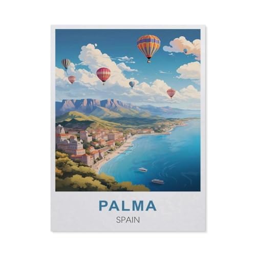 1000 Teile Puzzle Papier，Palma, Spanien，Kreative Schwierige Puzzles Pädagogisches Stressfreisetzung Spielzeug Für Erwachsene Kinder，Haus Dekoration Geschenk（50x70cm）-R19 von GSBRSNTS