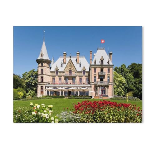 1000Pcs，Schloss Schadau in Thun (Kanton Bern, Schweiz)，Jigsaw Adult Decompression Game Puzzle Studenten Spielzeug Für Kinder Weihnachten Geburtstagsgeschenke（38x26cm）-Z79 von GSBRSNTS