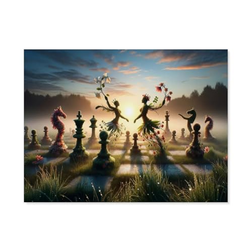3D Puzzle DIY Kit Papier Spielzeug Einzigartiges Geschenk，Florales Schachballett im Morgenlicht， 3D Puzzle DIY Kit Papier Spielzeug Einzigartiges Geschenk（38x26cm）-AH38 von GSBRSNTS