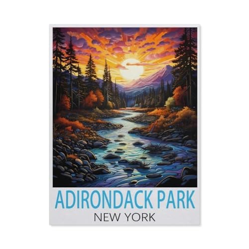 Adirondack-Park, New York,Puzzle 1000 Teile,Intellektuelle Entwicklung Pädagogisches Nach Hause Interessante Dekompression Brain Challenge Puzzle Für Jugendliche Kinder（75x50cm）-K21 von GSBRSNTS