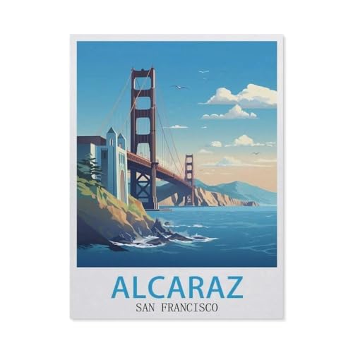 Alcaraz, San Francisco，1000 Stück Erwachsene Holz Landschaft Puzzles Für Kinder Lernspielzeug Geschenke（75x50cm）-X43 von GSBRSNTS