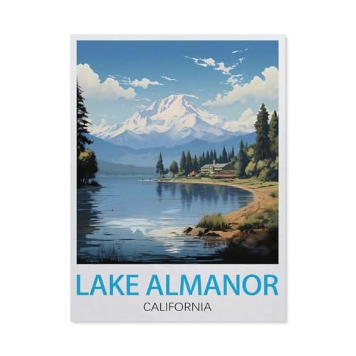 Almanor See, Kalifornien, Vereinigten Staaten，Puzzle 1000 Teile Holz Puzzle Erwachsene Kinder Lernspielzeug Familie Dekompressionsspiel（75x50cm）-T66 von GSBRSNTS