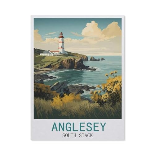 Anglesey, South Stack，Puzzle 1000 Teile Holz Puzzle Erwachsene Kinder Lernspielzeug Familie Dekompressionsspiel（75x50cm）-W61 von GSBRSNTS