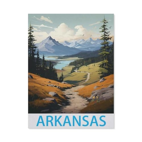 Arkansas Vintage-Reiseposter，Puzzles 1000 Teile für Erwachsene, Klassische Puzzle Jungen Mädchen Puzzle für Kinder Teenager Lernspiel Spielzeug（75x50cm）-K10 von GSBRSNTS