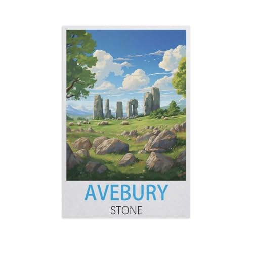 Avebury Stone，1000 Stück Erwachsene Holz Landschaft Puzzles Für Kinder Lernspielzeug Geschenke（75x50cm）-AL36 von GSBRSNTS
