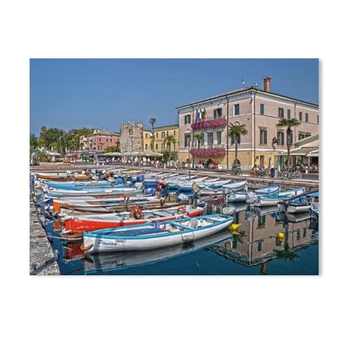 Bardolino - Gardasee，Puzzle 1000 Teile Holz Puzzle Geeignet Für Erwachsene Kinder Familien Stressabbau Puzzlespiele（75x50cm）-AE70 von GSBRSNTS
