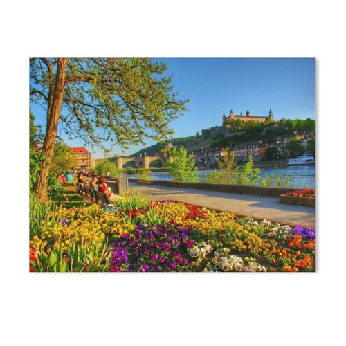 Bayern, Würzburg, Blick zur Festung Marienberg，Papier Puzzle 1000 Teile Spielzeug Für Erwachsene Dekompressionsspiel（50x70cm）-AA28 von GSBRSNTS