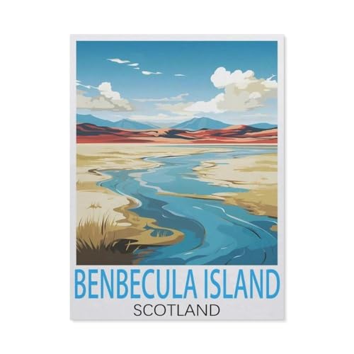Benbecula Island, Schottland Vintage-Reiseposter，Puzzle 1000 Teile Erwachsene Kinde Spaß Lernspielzeug Geschenke（38x26cm）-K97 von GSBRSNTS