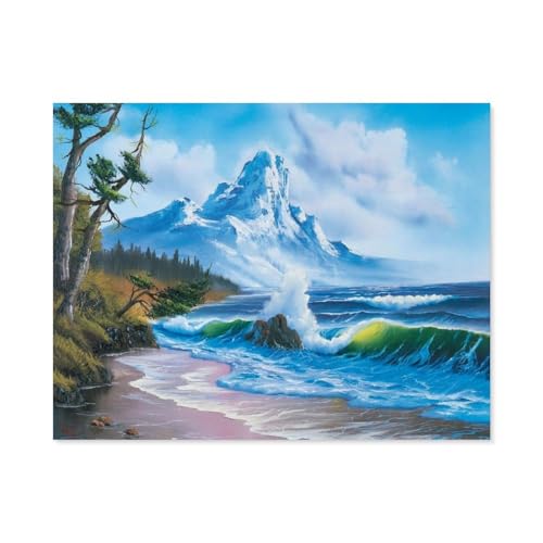 Berg am Meer，Puzzle 1000 Teile für Erwachsene, Klassische Puzzle Puzzle Schwierig für Kid Surprise Birthday für Family Home Decor Art Puzzle（38x26cm）-E93 von GSBRSNTS