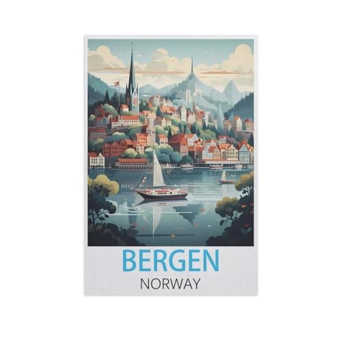 Bergen, Norwegen，1000 Teile Puzzle Erwachsene Dekompressionsspielzeug Erwachsene Ideales Pädagogisches Puzzle Erwachsene Spiele Geschenk（50x70cm）-AK60 von GSBRSNTS