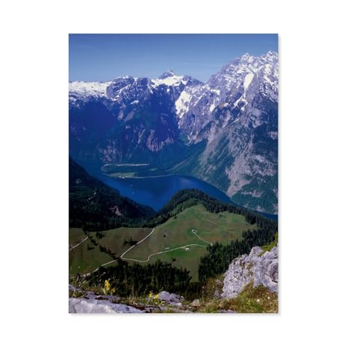Blick vom Jenner auf den Königssee mit Watzmann，Holz Puzzle 1000 Teile Spielzeug Für Erwachsene Dekompressionsspiel（75x50cm）-AB77 von GSBRSNTS