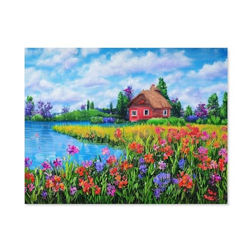 Blumenhaus,Motiv，Puzzles 1000 Teile für Erwachsene, Klassische Puzzle Teenager Puzzle Perfektes Pädagogisches Geschenk für Jungen Und Mädchen（38x26cm）-E26 von GSBRSNTS