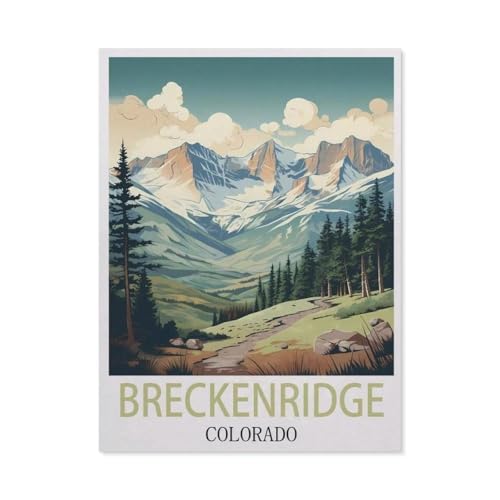 Breckenridge, Colorado Vintage-Reiseposter，Puzzles für Erwachsene 1000 Teile, Klassische Puzzle Puzzle Schwierig für Erwachsene Teenager Freizeit Spaß Spiel Spielzeug （38x26cm）-I63 von GSBRSNTS