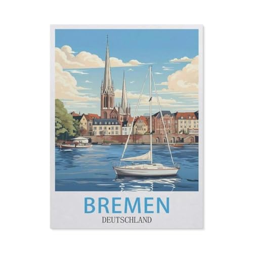 Bremen, Deutschland，Puzzle 1000 Teile Papier Puzzle Geeignet Für Erwachsene Kinder Familien Stressabbau Puzzlespiele（38x26cm）-W64 von GSBRSNTS