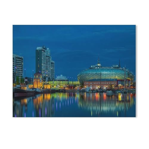 Bremerhaven，Puzzle 1000 Teile Holz Puzzle Geeignet Für Erwachsene Kinder Familien Stressabbau Puzzlespiele（75x50cm）-Z56 von GSBRSNTS