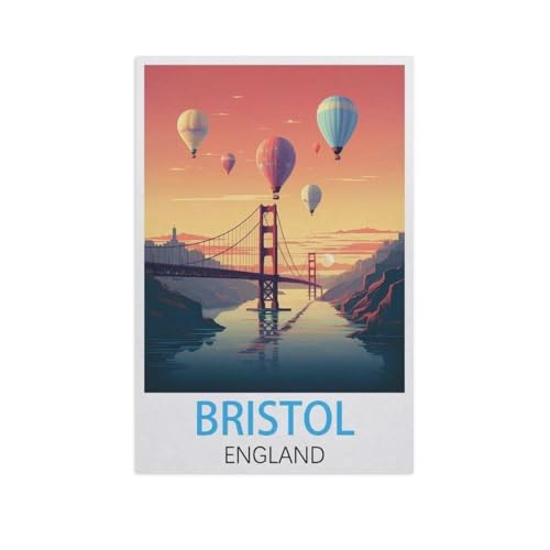 Bristol, England，3D Puzzle 1000 Stück, Holz Montiert DIY Puzzle Montage Spielzeug Für Kinder, Holz Puzzle Holz Geschenk（75x50cm）-AL31 von GSBRSNTS