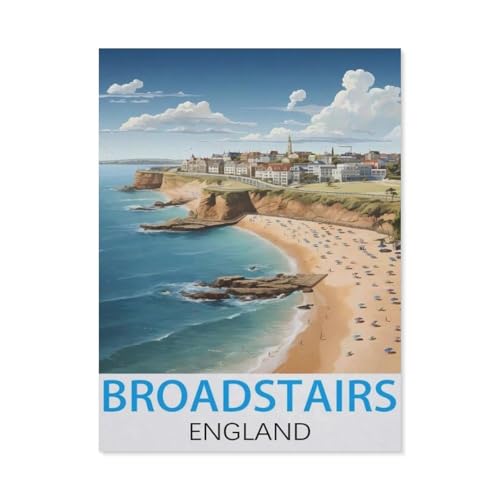 Broadstairs, England Vintage-Reiseposter，1000 Stück Erwachsene Papier Landschaft Puzzles Für Kinder Lernspielzeug Geschenke（50x70cm）-H31 von GSBRSNTS