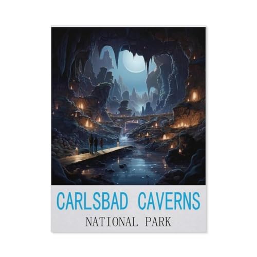 Carlsbad Caverns Nationalpark Vintage-Reiseplakat，Klassisches Puzzle 3D Puzzle DIY Kit Papier Spielzeug Einzigartiges Geschenk（38x26cm）-N58 von GSBRSNTS