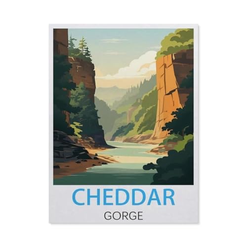 Cheddar Gorge Vintage-Reiseposter，1000 Piece Puzzles Für Kid Adult Toy Geschenk DIY Game（75x50cm）-K98 von GSBRSNTS