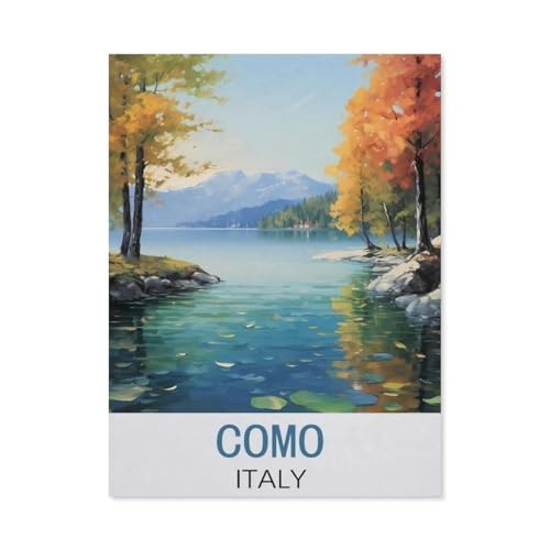 Como, Italien Vintage-Reiseposter，Puzzles 1000 Teile für Erwachsene, Klassische Puzzle Jungen Mädchen Puzzle für Kinder Teenager Lernspiel Spielzeug（75x50cm）-H18 von GSBRSNTS