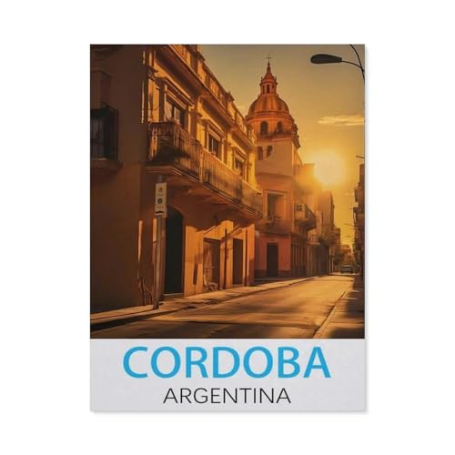 Córdoba, Argentinien Vintage-Reiseposter，Papier Puzzle 1000 Stück Adult Toys Dekompressionsspiel（50x70cm）-J42 von GSBRSNTS
