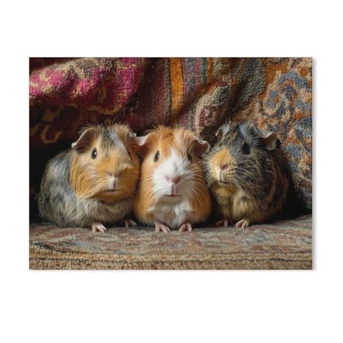 DREI Meerschweinchen，Puzzle 1000 Teile Holz Puzzle Erwachsene Kinder Lernspielzeug Familie Dekompressionsspiel（75x50cm）-Y80 von GSBRSNTS