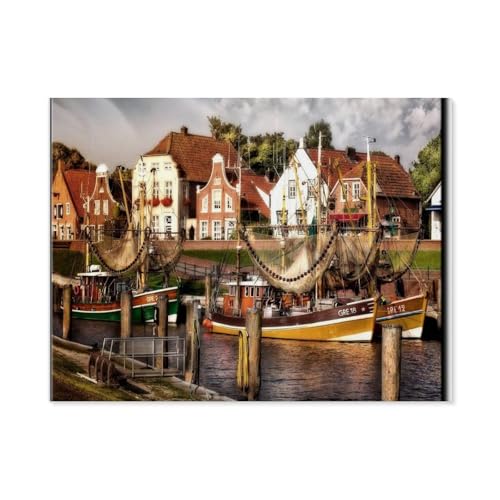 Der alte Hafen Greetsiel，Puzzle 1000 Teile für Erwachsene, Klassische Puzzle Teenager Jungen Mädchen Puzzle Puzzles Spiele Pädagogisches Geschenk Home Decor（38x26cm）-F67 von GSBRSNTS