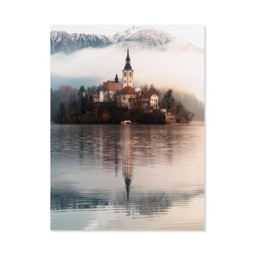 Die Insel der Wünsche, Bled, Slowenien，Puzzle 1000 Teile für Erwachsene, Klassische Puzzle Teenager Jungen Mädchen Puzzle Puzzles Spiele Pädagogisches Geschenk Home Decor（38x26cm）-B29 von GSBRSNTS
