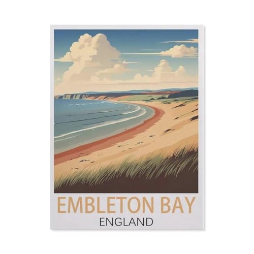 Embleton Bay, England Vintage-Reiseposter，Puzzles 1000 Teile für Erwachsene, Klassische Puzzle Jungen Mädchen Puzzle für Kinder Teenager Lernspiel Spielzeug（38x26cm）-H91 von GSBRSNTS