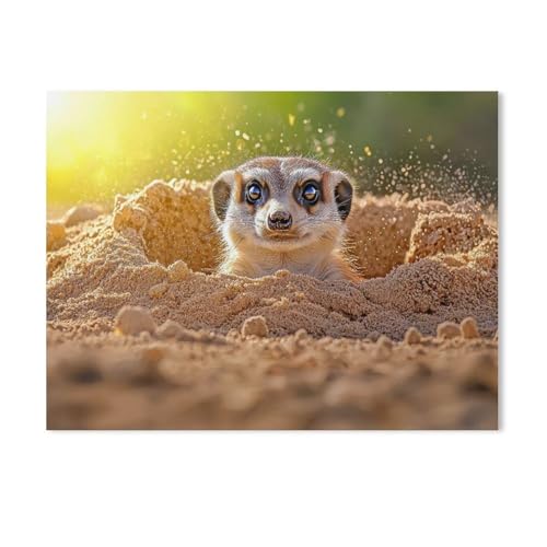 Erdmännchen，Puzzles, 1000-teiliges Puzzle Für Erwachsene Und Kinder Ab 10 Jahren（38x26cm）-Y4 von GSBRSNTS