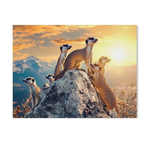 Erdmännchen，Puzzles 1000 Teile für Erwachsene, Klassische Puzzle Teenager Puzzle Perfektes Pädagogisches Geschenk für Jungen Und Mädchen（38x26cm）-Y6 von GSBRSNTS