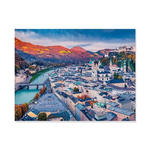 Erwachsene Kinder Puzzles 1000 Teile Puzzle，Mozarts Heimatstadt，einfaches Puzzle Spiel Rolle Puzzle Bildung Spielzeug Spiel Familie Dekoration（75x50cm）-E41 von GSBRSNTS