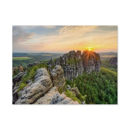 Erwachsene Kinder Puzzles 1000 Teile Puzzle，Sächsische Schweiz，einfaches Puzzle Spiel Rolle Puzzle Bildung Spielzeug Spiel Familie Dekoration（75x50cm）-F87 von GSBRSNTS