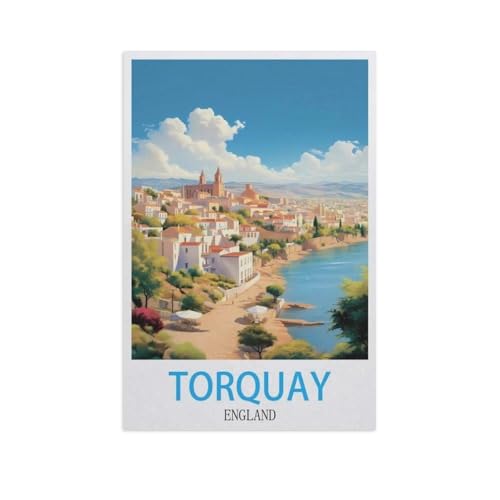 Erwachsene Kinder Puzzles 1000 Teile Puzzle，Torquay, England，einfaches Puzzle Spiel Rolle Puzzle Bildung Spielzeug Spiel Familie Dekoration（38x26cm）-AJ22 von GSBRSNTS