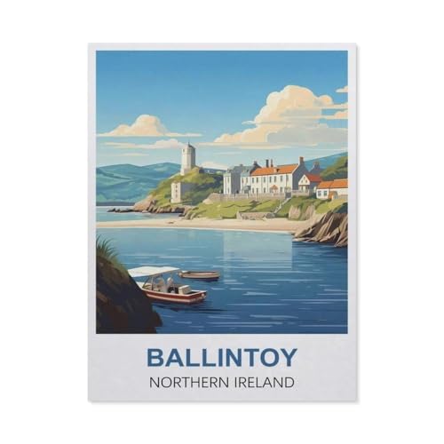 Erwachsene Puzzle 1000 Stück DIY Holz pielzeug，Ballintoy, Nordirland，Creative Einzigartiges Geschenk Persönlichkeit Spiel Erwachsener Kind Puzzle Spielzeug（75x50cm）-R9 von GSBRSNTS