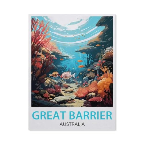 Erwachsene Puzzle 1000 Stück DIY Holz pielzeug，Great Barrier Reef, Australien，Creative Einzigartiges Geschenk Persönlichkeit Spiel Erwachsener Kind Puzzle Spielzeug（75x50cm）-U4 von GSBRSNTS