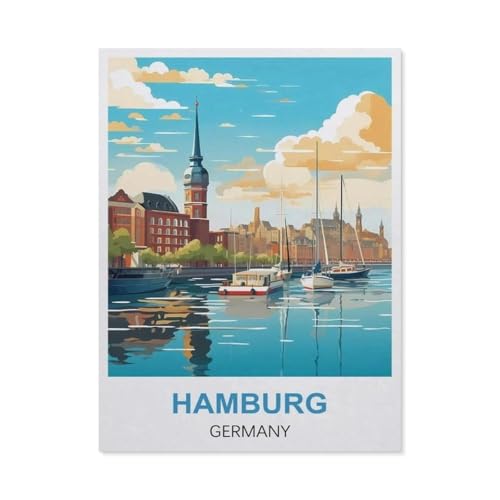 Erwachsene Puzzle 1000 Stück DIY Holz pielzeug，Hamburg, Deutschland，Creative Einzigartiges Geschenk Persönlichkeit Spiel Erwachsener Kind Puzzle Spielzeug（75x50cm）-X69 von GSBRSNTS