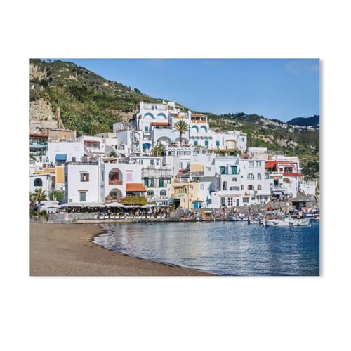 Erwachsene Puzzle 1000 Stück DIY Holz pielzeug，Ischia - Sant Angelo，Creative Einzigartiges Geschenk Persönlichkeit Spiel Erwachsener Kind Puzzle Spielzeug（75x50cm）-Y42 von GSBRSNTS