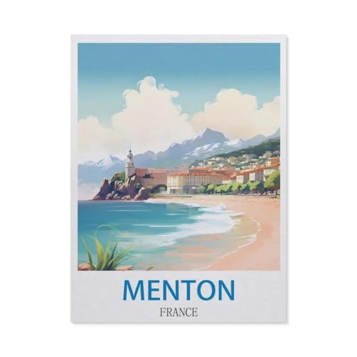 Erwachsene Puzzle 1000 Stück DIY Holz pielzeug，Menton, Frankreich，Creative Einzigartiges Geschenk Persönlichkeit Spiel Erwachsener Kind Puzzle Spielzeug（75x50cm）-Q36 von GSBRSNTS