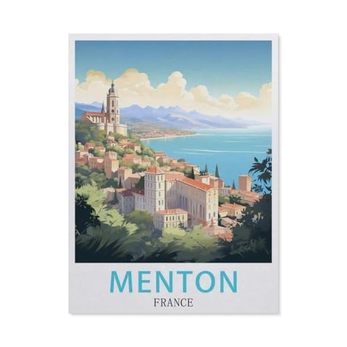 Erwachsene Puzzle 1000 Stück DIY Holz pielzeug，Menton, Frankreich，Creative Einzigartiges Geschenk Persönlichkeit Spiel Erwachsener Kind Puzzle Spielzeug（75x50cm）-R82 von GSBRSNTS