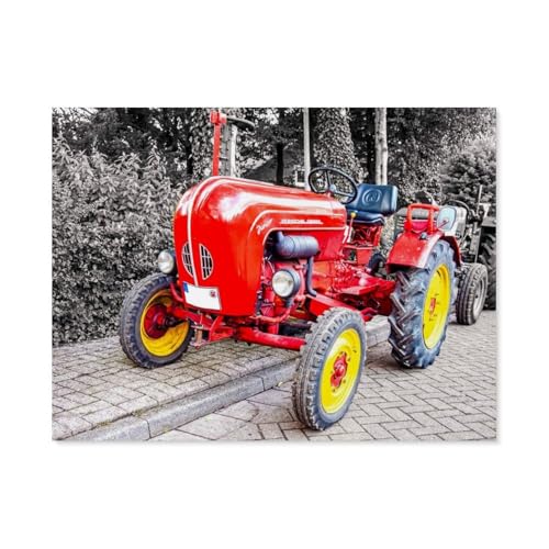 Erwachsene Puzzle 1000 Stück DIY Holz pielzeug，Oldtimer Trecker，Creative Einzigartiges Geschenk Persönlichkeit Spiel Erwachsener Kind Puzzle Spielzeug（75x50cm）-F35 von GSBRSNTS