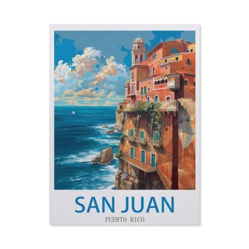 Erwachsene Puzzle 1000 Stück DIY Holz pielzeug，San Juan, Puerto Rico，Creative Einzigartiges Geschenk Persönlichkeit Spiel Erwachsener Kind Puzzle Spielzeug（75x50cm）-W96 von GSBRSNTS