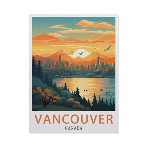 Erwachsene Puzzle 1000 Stück DIY Holz pielzeug，Vancouver, Kanada，Creative Einzigartiges Geschenk Persönlichkeit Spiel Erwachsener Kind Puzzle Spielzeug（75x50cm）-V50 von GSBRSNTS