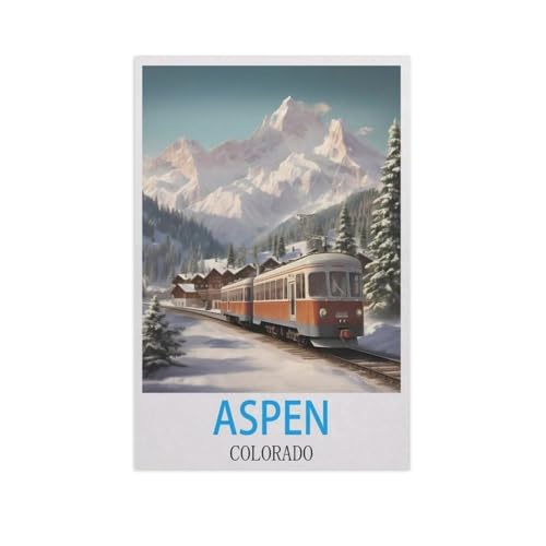 Erwachsene und Kinder Puzzle 1000 Teile Puzzle，Aspen, Colorado，einfaches Puzzlespiel Rollenpuzzle Lernspiel Spielzeug Familie Dekoration（50x70cm）-AK67 von GSBRSNTS