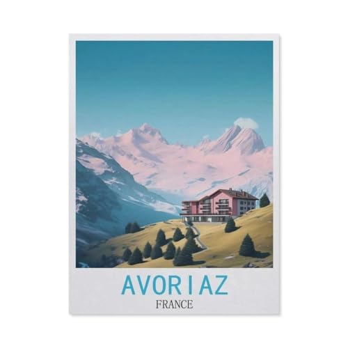 Erwachsene und Kinder Puzzle 1000 Teile Puzzle，Avoriaz, Frankreich，einfaches Puzzlespiel Rollenpuzzle Lernspiel Spielzeug Familie Dekoration（75x50cm）-X47 von GSBRSNTS