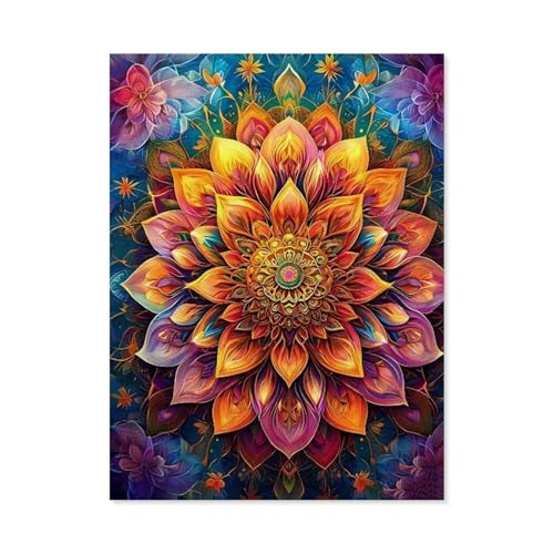 Erwachsene und Kinder Puzzle 1000 Teile Puzzle，Buntes Mandala，einfaches Puzzlespiel Rollenpuzzle Lernspiel Spielzeug Familie Dekoration（75x50cm）-G62 von GSBRSNTS