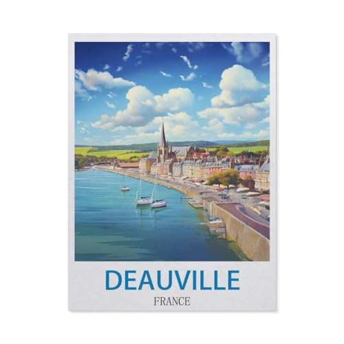 Erwachsene und Kinder Puzzle 1000 Teile Puzzle，Deauville, Frankreich，einfaches Puzzlespiel Rollenpuzzle Lernspiel Spielzeug Familie Dekoration（38x26cm）-Q14 von GSBRSNTS